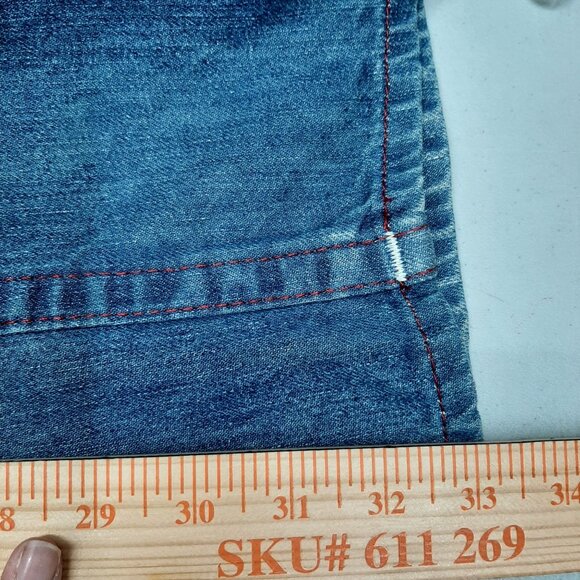 True Religion Mens Straight Leg Jeans Blue Denim  Size 33  Mexico 100% cotton - Picture 8 of 11